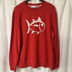 Southern Tide Men's Gameday Skipjack Red Big Logo Sweatshirt Sweater Size L